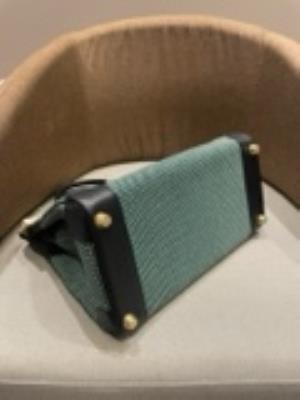 wholesale quality hermes birkin 25 swift green black toile quadrille ghw